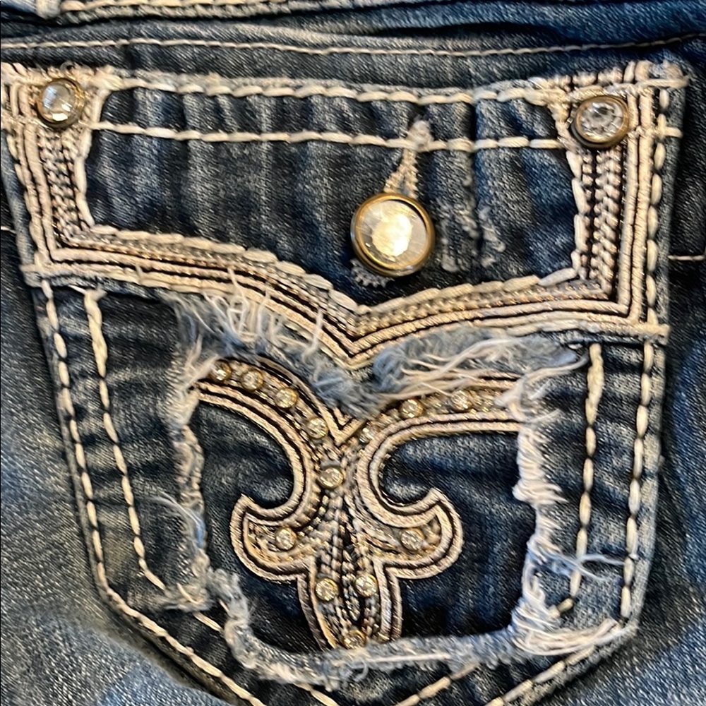 NWOT Embellished Blue Denim Jeans - Picture 6 of 7